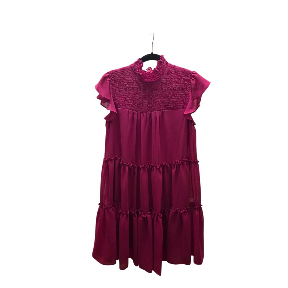 ✨ NWT‎ Maison Tara Magenta Tiered Ruffle Dress – Size 10 ✨